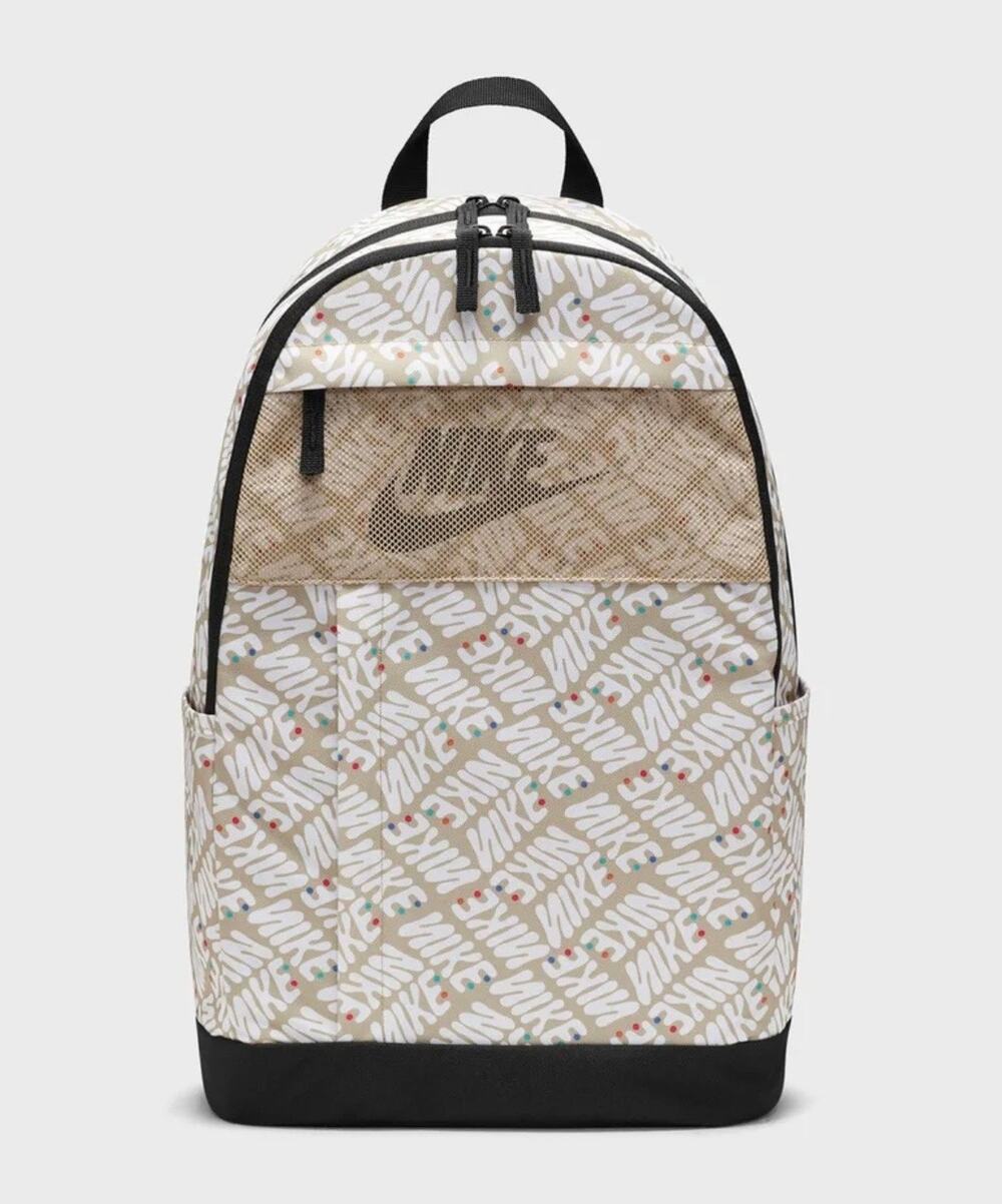 Nike Elemental All-Over Brand Logo Graphic Print Backpack Mesh Pocket NWOT
